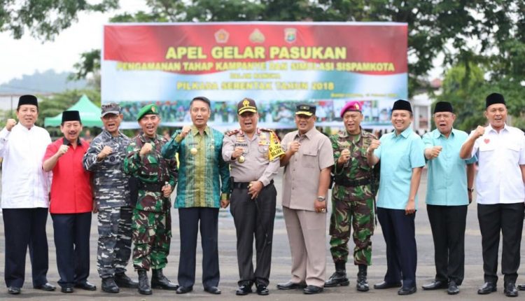 Apel Kesiagaan Pengamanan Kampanye Digelar di Lapangan Saburai