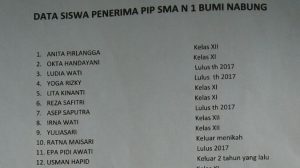 Penerima PIP SMA Bumi Nabung Ada yang Sudah Menikah