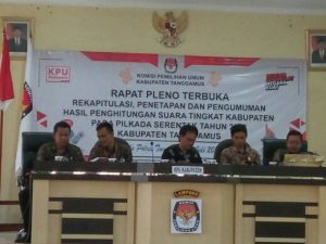 Rapat Pleno Rekapitulasi Pilkada Tanggamus di Aula Aryaguna Polres Tanggamus