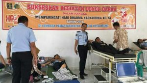 Hari Dharma Karya Dhika, Lapas Kotaagung Donor Darah