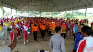 Meriahkan HUT Kabupaten Tulangbawang, Warga Rawapitu Senam BMW