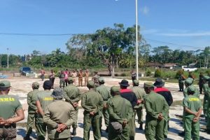 Koramil 0426-03 Bersama Polsek Rawajitu Gelar Apel Pasukan