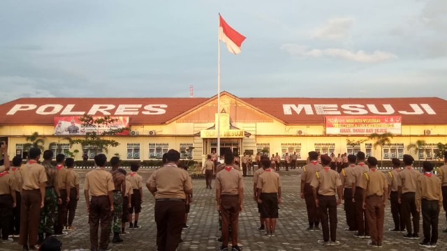 Polres Mesuji Gandeng Pramuka Sukseskan Pemilu 2019