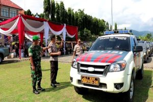 Polres dan Kodim 0424 Tanggamus Melepas Pasukan Pengamanan Pemilu