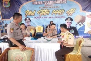 Ur Dokkes Polres Tulangbawang Cek Kondisi Kesehatan Petugas di Pos Pam