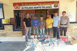 Tiga ABG Nekad Curi  Kabel   PT CPB Disiang Hari