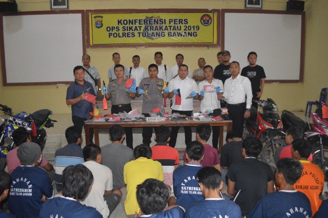 Operasi Sikat Krakatau 2019 Polres Tulang Bawang  Menggaruk 32 Orang Pelaku  Tindak Pidana