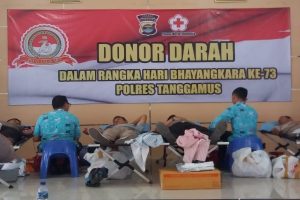 Polres Tanggamus Bersama PMI Gelar Donor Darah