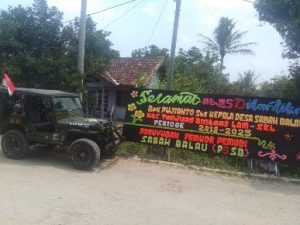 Komunitas Jip Willys Lampung Ramaikan Pelantikan Kades