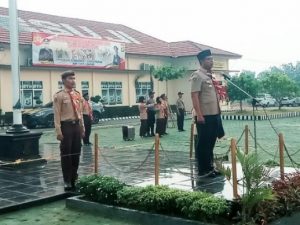 Kapolres Mesuji AKBP Edi Purnomo Pembina Upacara Perkemahan Pramuka Saka Bhayangkara