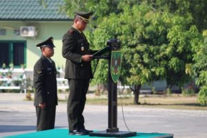 Kodim 0426 Tulangbawang Gelar Upacara Bendera dan Korp Raport Penempatan Jabatan Perwira