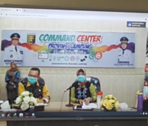 Cegah Penyebaran Covid-19, Wagub Lampung Teleconference dengan Kabupaten & Kota