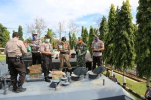 Kapolres Lampung Utara Pimpin Penyemprotan Disinfektan Serentak