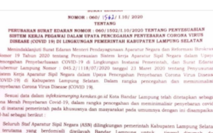 ASN Lampung Selatan Berdomisili Bandar Lampung Kerja Dirumah