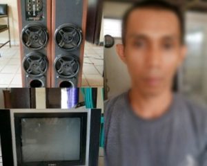 Curi TV dan Speaker Aktif, Pria Ini Diamankan Polsek Tanjung Raja