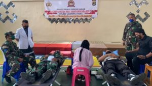 Hari Bhayangkara Ke-74, Polres Lampung Utara Bersama Instasi Terkait Gelar Donor Darah