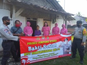 Hari Bhayangkara ke 74, Polres Lampung Utara Bagikan 1000 Paket Sembako ke Masyarakat