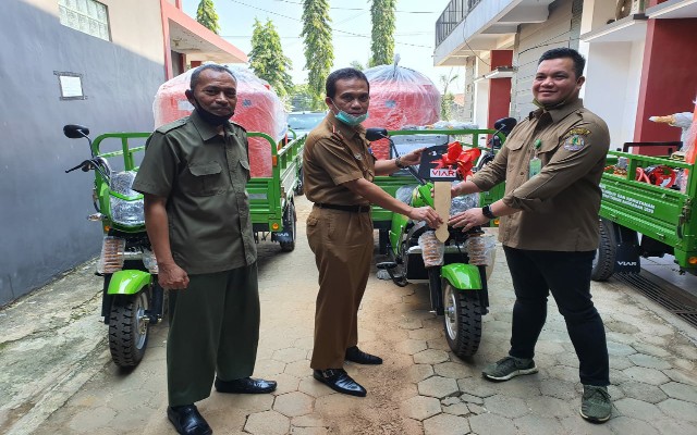 Pemda Tulang Bawang Terima Bantuan Bentor Untuk Penanggulangan Covid-19