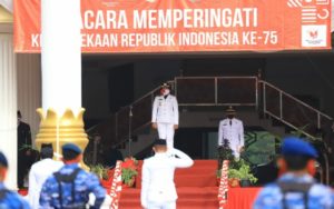 Bupati Tulang Bawang Winarti Pimpin Upacara Memperingati Kemerdekaan RI Ke-75