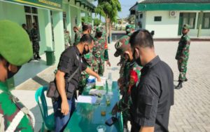 Kodim 0426 Tulang Bawang Lakukan Tes Urin Secara Acak Terhadap Anggotanya