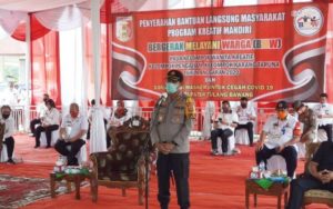 Pesan Kapolres Tulang Bawang Saat Menghadiri Penyerahan Bantuan Kepada Kelompok Ekonomi Kreatif