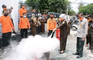 Kejari dan BPBD Lampung Utara Sosialisasi Penanggulangan Kebakaran