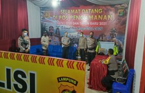 Kabag Ops Polres Tulang Bawang cek Tiga Pos Pam Operasi Lilin Krakatau-2020