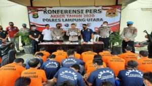 Rilis Akhir Tahun, Tren Gangguan Kamtibmas Polres Lampung Utara Tahun 2020 Turun 3%