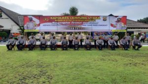63 Personil dan 7 ASN Polres Lampung Utara Naik Pangkat