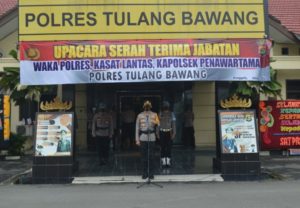 Polres Tulang Bawang Gelar Sertijab Wakapolres, Kasat Lantas dan Kapolsek Penawartama