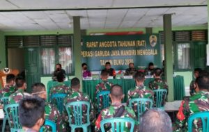Rapat Anggota Tahunan (RAT) Koperasi Garuda Jaya Menggala Kodim 0426/TB Pilih Pengurus Baru