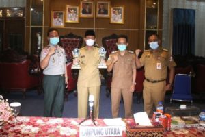 Penanganan Covid 19, Bupati Lampung Utara H. Budi Utomo Dapat Penghargaan