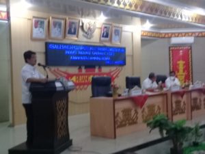 Sekdakab Lampung Utara Drs. H. Lekok membuka Sosialisasi Pelaporan Indeks Inovasi Daerah Tahun 2021