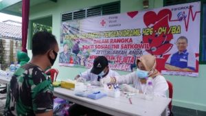 Koramil 526-04 Banjar Agung Gandeng FIF Group Bakti Sosial Donor Darah