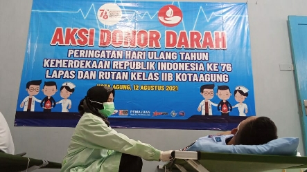 HUT RI ke-76 Rutan Kota Agung Donor Darah