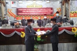 DPRD Lampung Utara Gelar Paripurna Penyampaian KUA-PPAS Tahun 2021