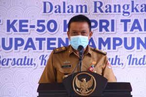 Ratusan Warga Ikuti HUT ke 50 Korpri Tahun 2021 Kabupaten Lampung Utara
