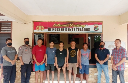 Polsek Dente Teladas Tangkap Lima Pencuri di Gudang PT ILP