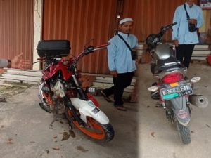 Satlantas Polres Tulang Bawang Olah TKP Kecelakaan Kendaraan Roda 2