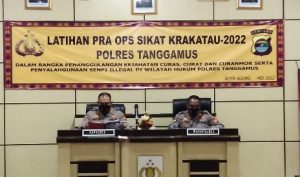 Jelang Operasi Sikat Krakatau 2022, Polres Tanggamus Gelar Latpraops