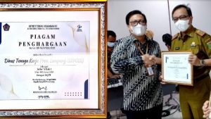 Disnaker Lampung Raih Penghargaan Sebagai Satker Terbaik Satu,  Nilai IKPA Tahun 2021 Kategori DK/TP