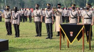 Kapolres Tubaba Pimpin Upacara Sertijab Kabag SDM, Kasat Narkoba dan Kasat Lantas