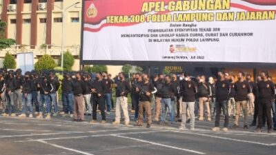 Apel Gabungan Tekab 308 Polda Lampung dan Polres Jajaran, Wakapolda : Layani Dengan  Baik Laporan Masyarakat