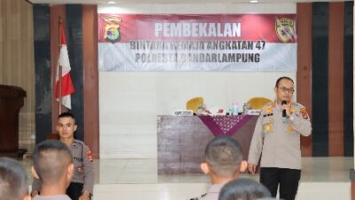 Kapolresta Bandar Lampung Beri Arahan Kepada 38 Bintara Remaja