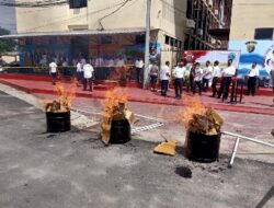 Ditresnarkoba Polda Lampung Musnahkan Ganja dan Sabu