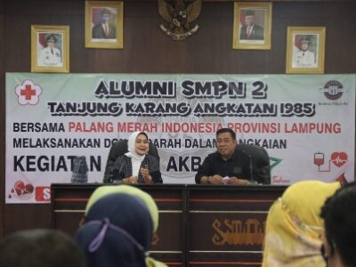 Ketua PMI Provinsi Lampung Tinjau Donor Darah Sukarela dalam Rangka Reuni Akbar Spanda 85
