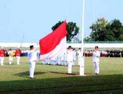 HUT RI ke 77, Sang Merah Putih Berkibar di Stadion Dukung Kotabumi