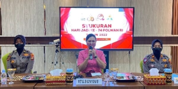 Ketua Bhayangkari Cabang Kota Bandar Lampung Turut Merayakan Syukuran HUT Polwan Ke-74