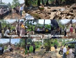 Polsek Kemiling Peduli Warga Terdampak Hujan Angin