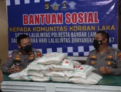 Hari Lalu Lalintas Bhayangkara ke – 67, Satlantas Polresta Bandar Lampung Salurkan Bantuan